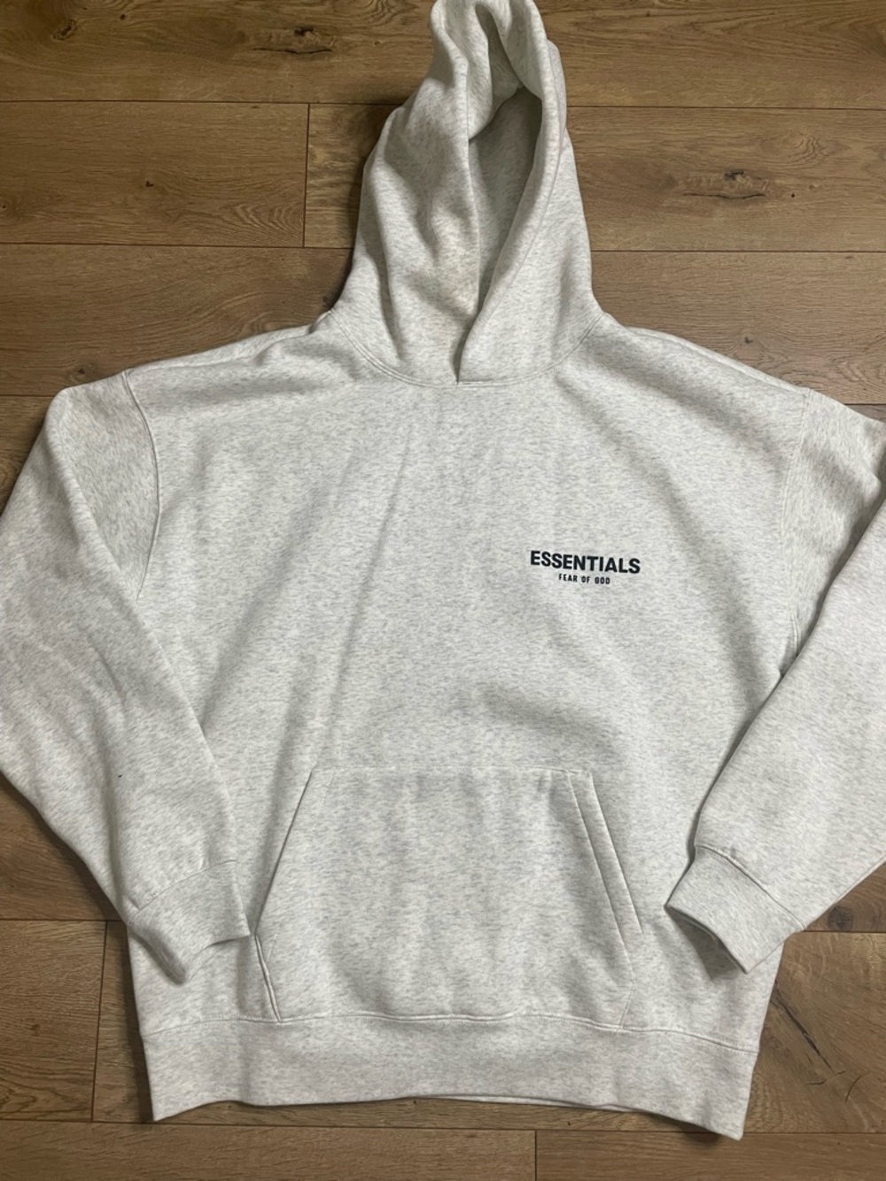 Essentials Fear of God Light Oatme Hoodie with Black Logo Unisex size Small - Picture 2 of 16